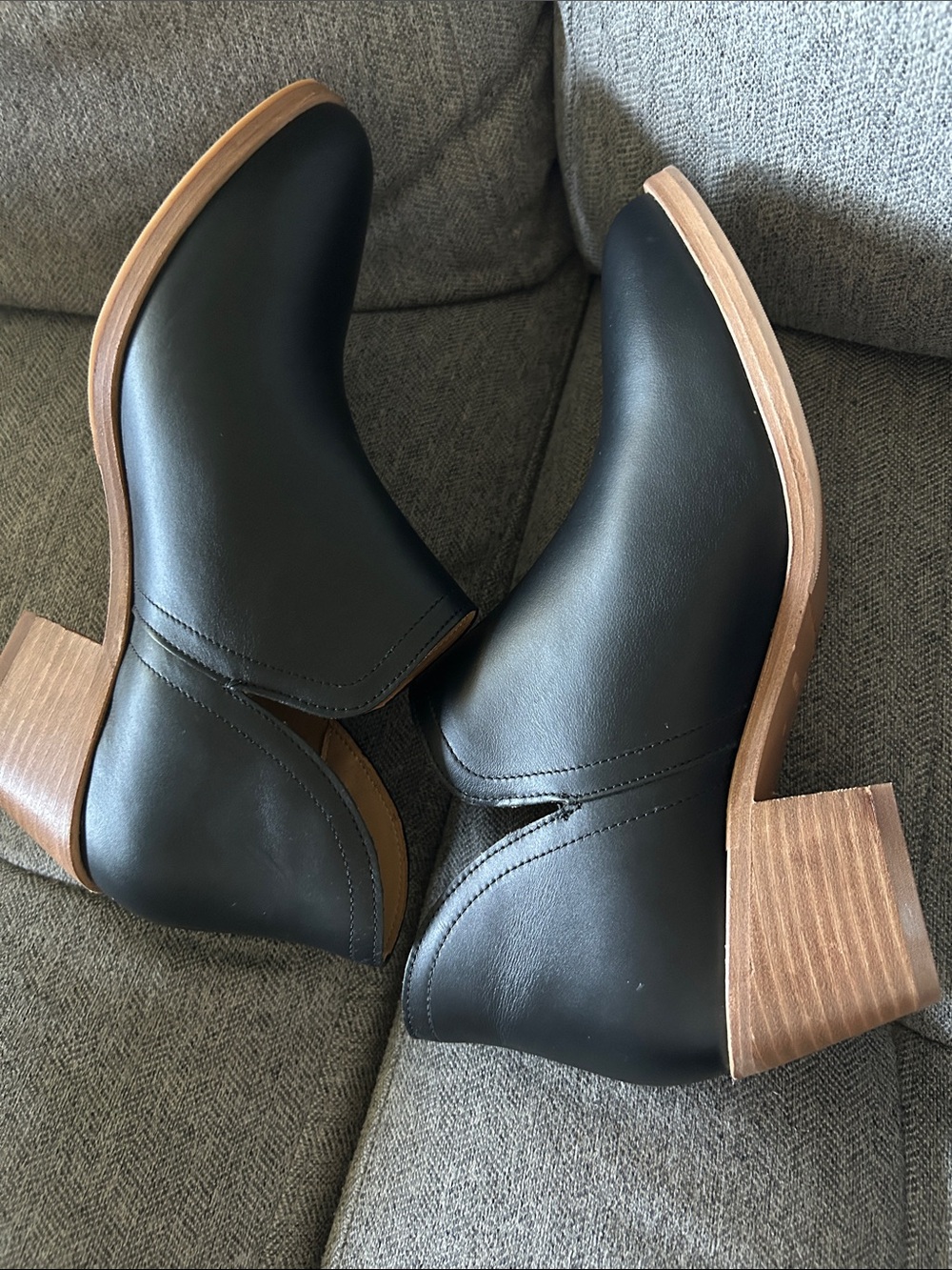 NISOLO Mia Ankle Boots Boots Black Leather Size 10 - Picture 4 of 8
